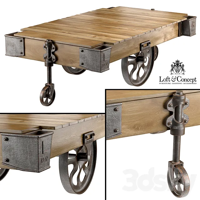 FACTORY CART COFFEE TABLE 3D Model FACTORY CART COFFEE TABLE 3D Model