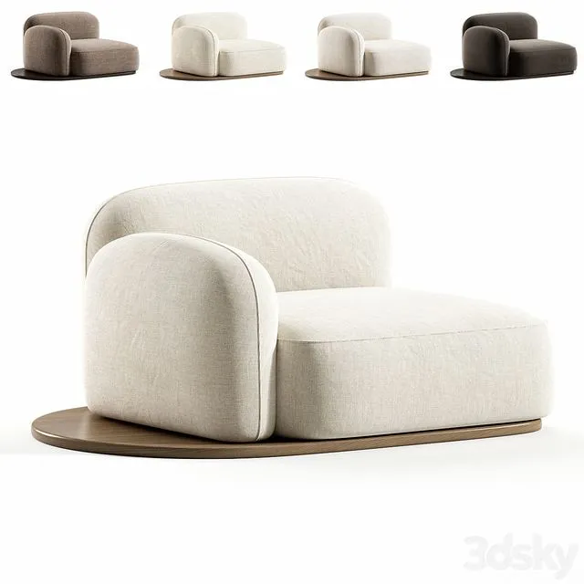 Faial One Armed Lounge Chair 3D Model