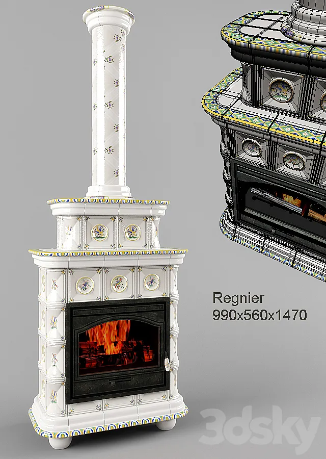 Faience Fireplace Regnier 3DModel