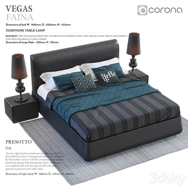 Faina bed 3D Model Faina bed 3D Model