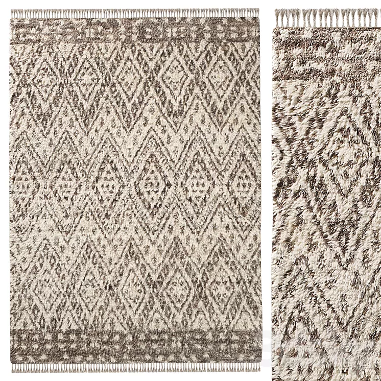 FAIZA BORDER WOOL RUG 3D Model Free Download