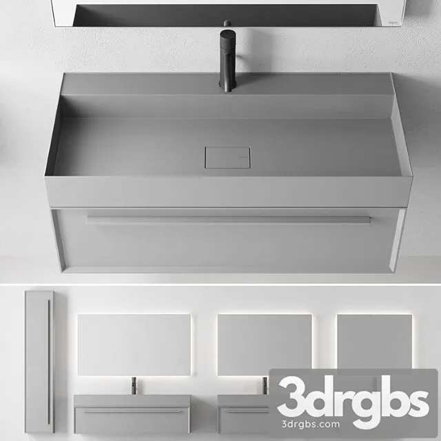 Falper 7 0 Set 2 Wall Mounted Vanity Unit With Drawers 3D Model Download Falper 7 0 Set 2 Wall Mounted Vanity Unit With Drawers 3D Model Download