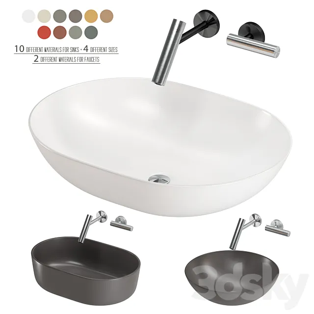 FALPER COUNTERTOP basins set 3D Model
