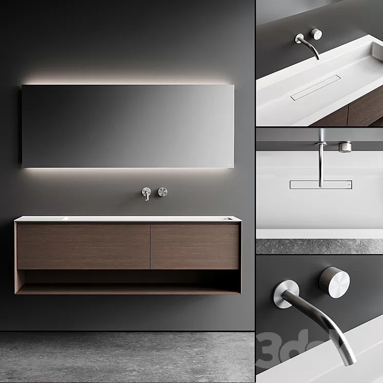 Falper Shape Evo Vanity Unit Set 1 3D Model Falper Shape Evo Vanity Unit Set 1 3D Model