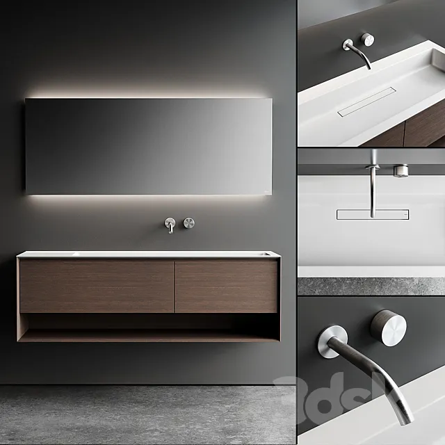 Falper Shape Evo Vanity Unit Set 1 3DModel