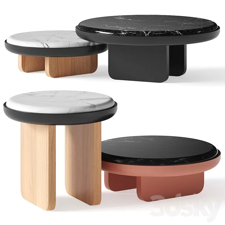 Falsasquadra Euridice & Nereide & Eco Coffee Tables 3D Model Falsasquadra Euridice & Nereide & Eco Coffee Tables 3D Model