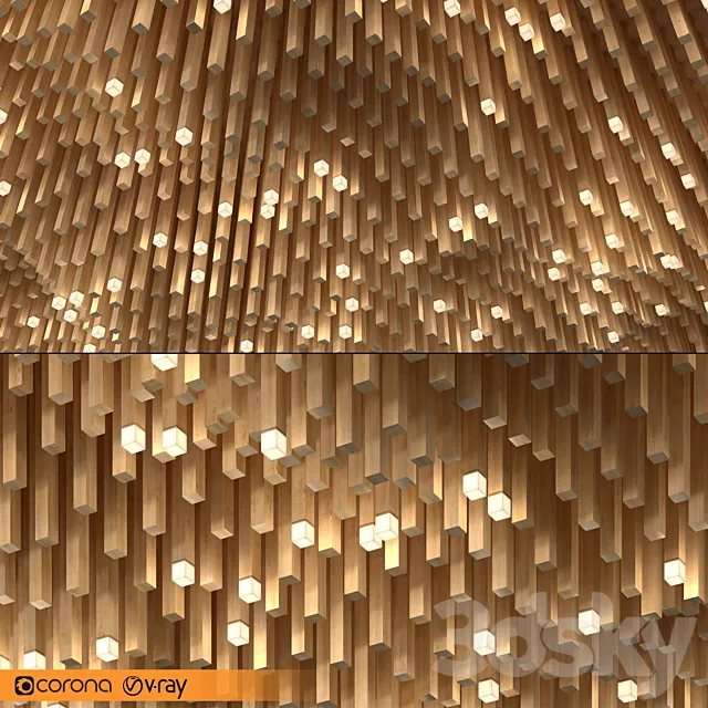 False wooden ceiling 3D Model False wooden ceiling 3D Model