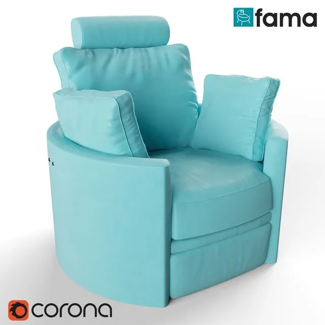 Fama Leather Moon Chair 3D Model