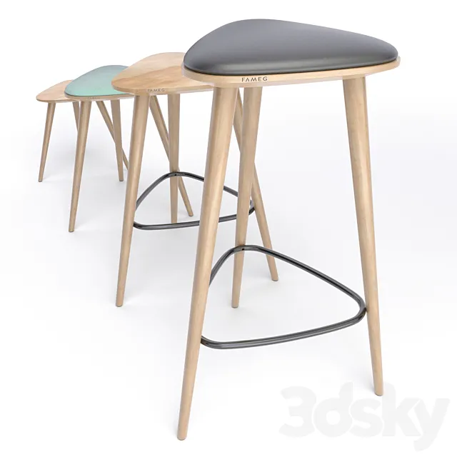 Fameg Bar stool Finn (All Size) 3D Model