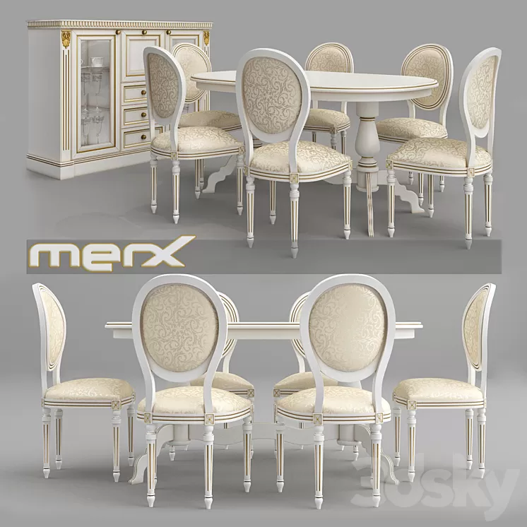Family Dining Merx Orhidea 3D Model Family Dining Merx Orhidea 3D Model