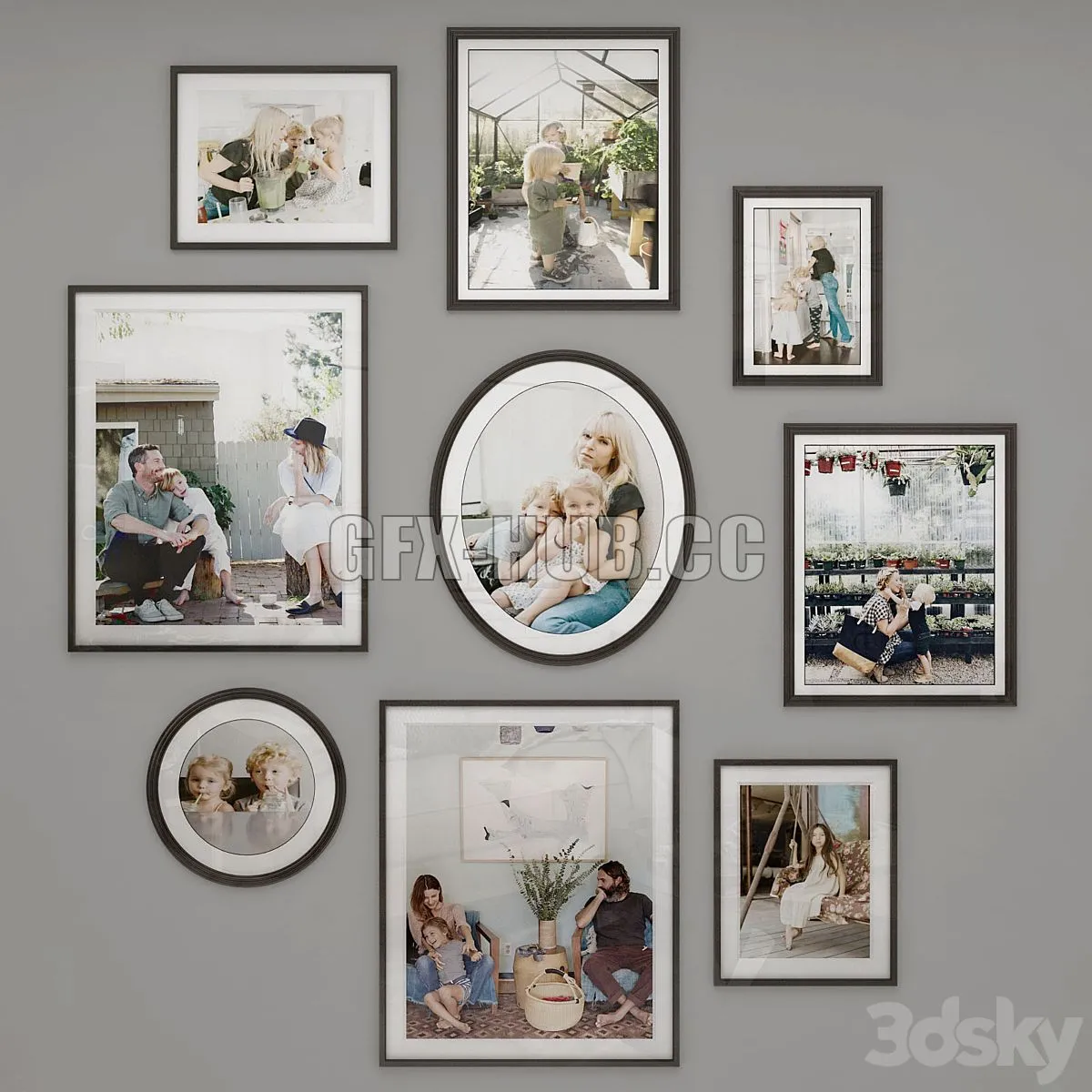 Family photo set 3 3D Model Family photo set 3 3D Model