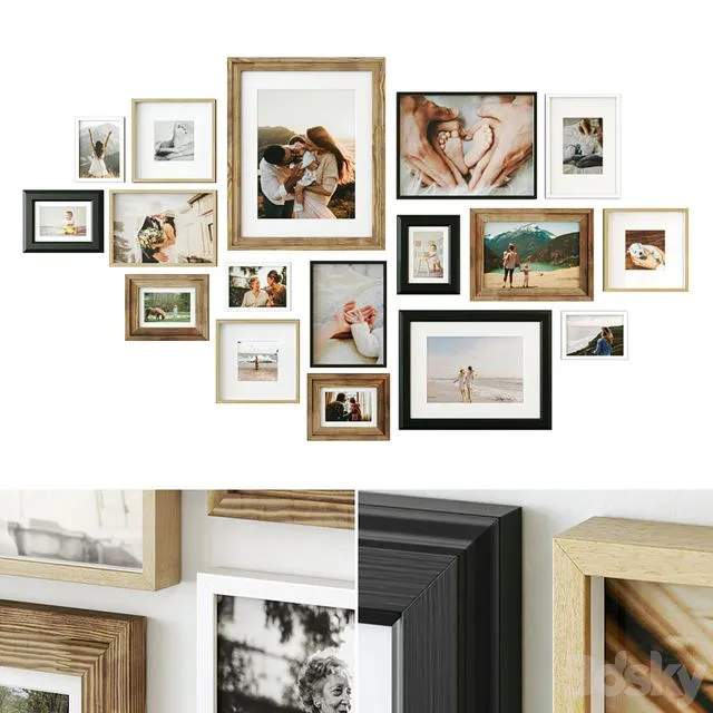 Family photo wall 3D Model