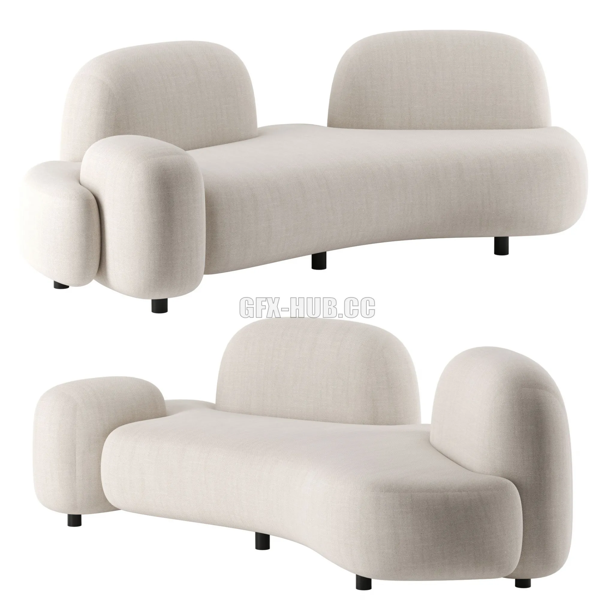 Familyscape sofa 240 by Mathieu Lehanneur 3D Model Familyscape sofa 240 by Mathieu Lehanneur 3D Model