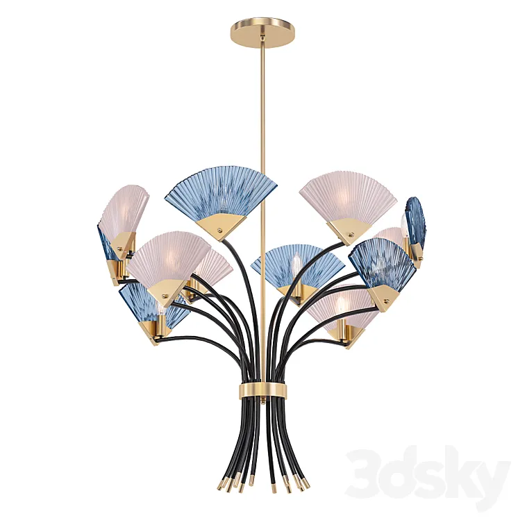 Fan chandelier 3D Model Free Download