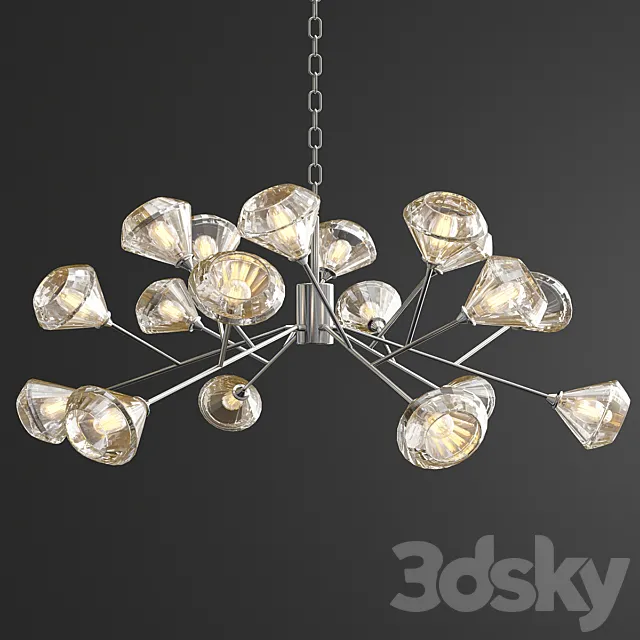 Fango Chandelier – Nickel Metal 3D Model