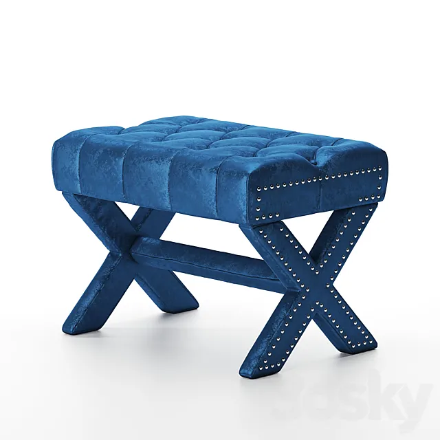 Fantastic X Bench Ottoman 3D Model Fantastic X Bench Ottoman 3D Model
