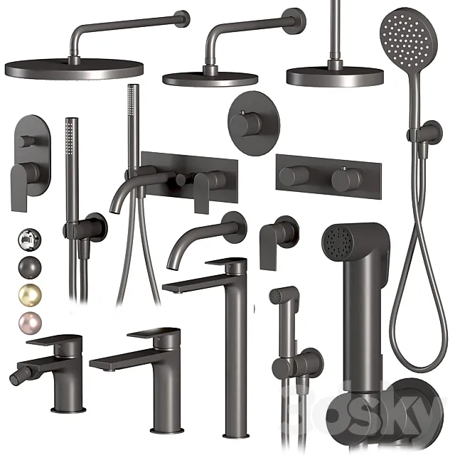 Fantini Myo set faucets and showers 3D Model