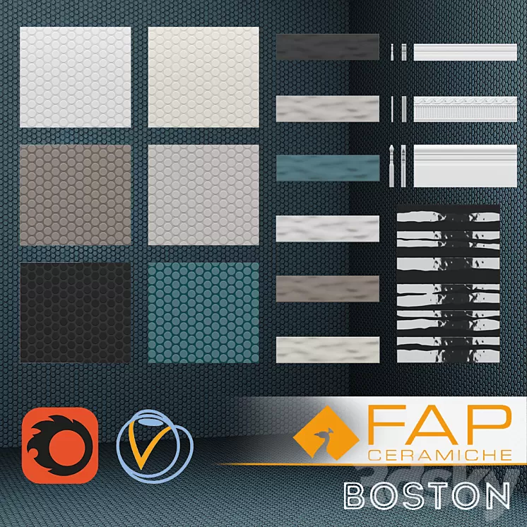 Fap ceramiche BOSTON complete catalog 3D Model