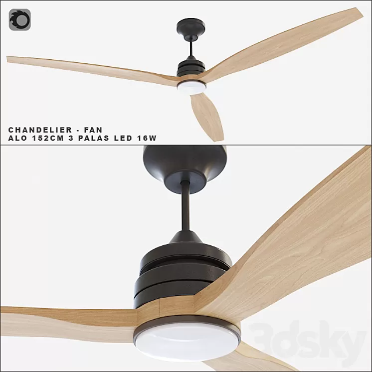 Faro Barcelona – ceiling fan ALO 152CM 3D Model