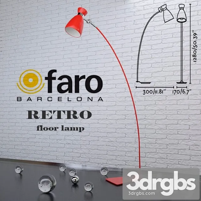 Faro Retro Floor Lamp 2 3D Model Download