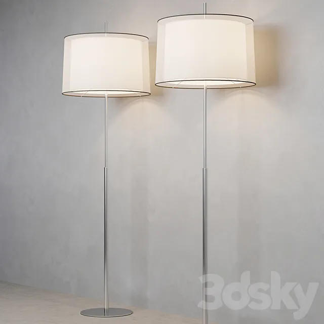 Faro SABA Matt nickel floor lamp 3D Model Faro SABA Matt nickel floor lamp 3D Model