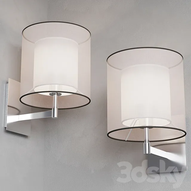 Faro SABA Matt nickel wall lamp 3D Model