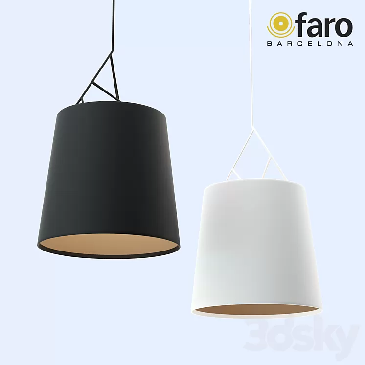 FARO \/ TREE pendant lamp Black & White 3D Model