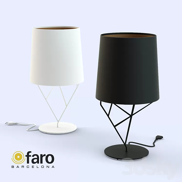 FARO \/ TREE table lamp Black & White 3D Model