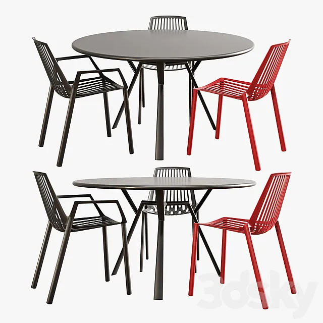 Fast dining set (rion + radice quadra) 3DModel