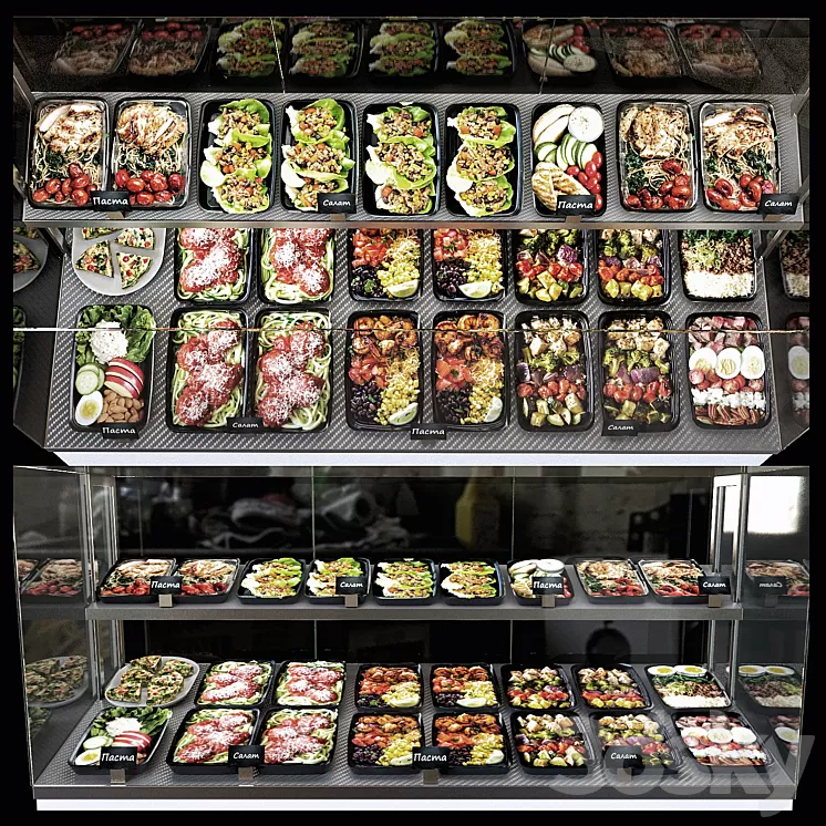 Fast Food Line 3D Model