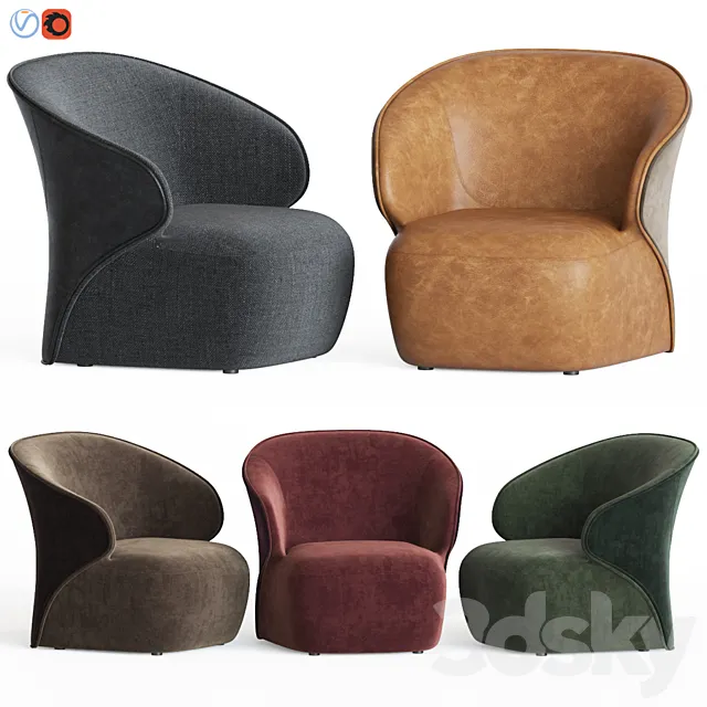 Fauteuil cuir zanotta 3DModel Fauteuil cuir zanotta 3DModel