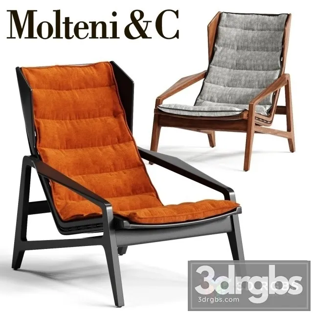 Fauteuil Gio Ponti Molteni C Linea Due 3D Model Download