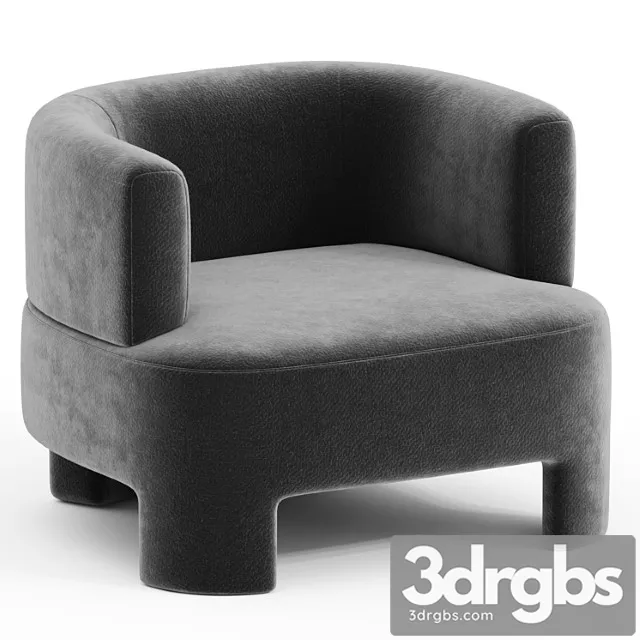 Fauteuil velours darrel 3D Model Download