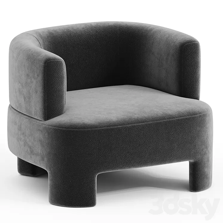 Fauteuil velours Darrel 3D Model Free Download