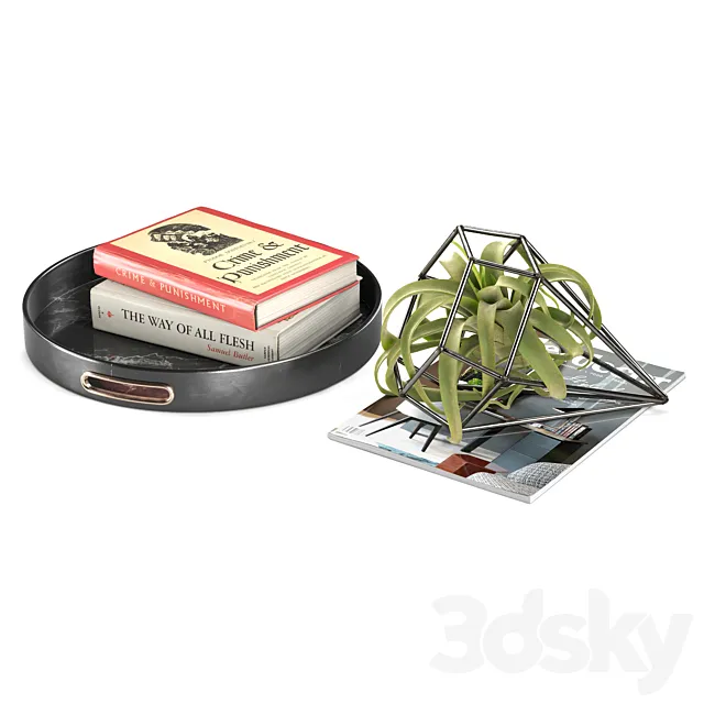 Faux Tillandsia Large decor set 3D Model