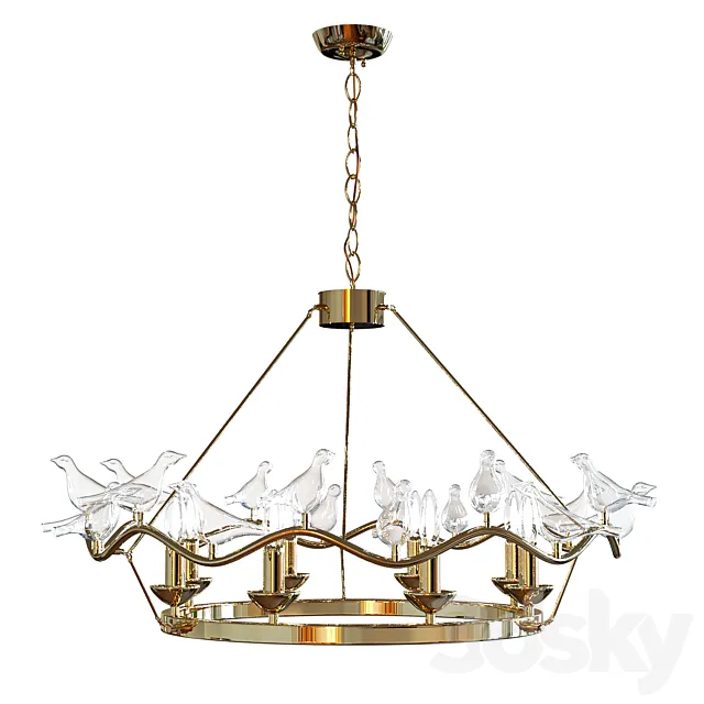 Favorite 1750-9P Chandelier Pajaritos 3D Model