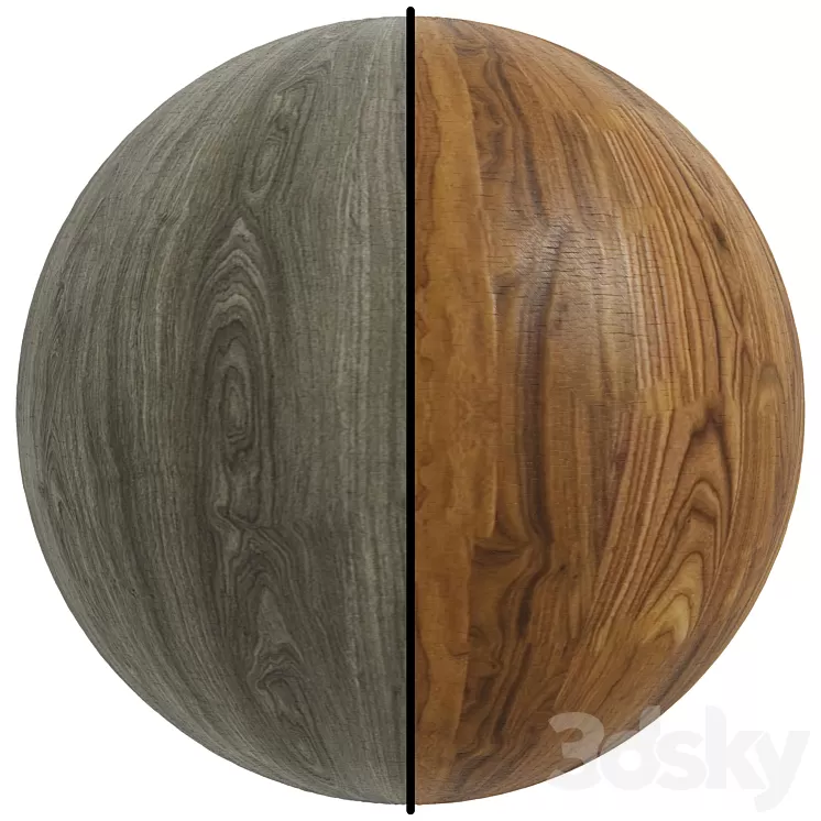 FB242 Matte varnish wood effect old | 2 Mate | PBR | Seamless 3D Model