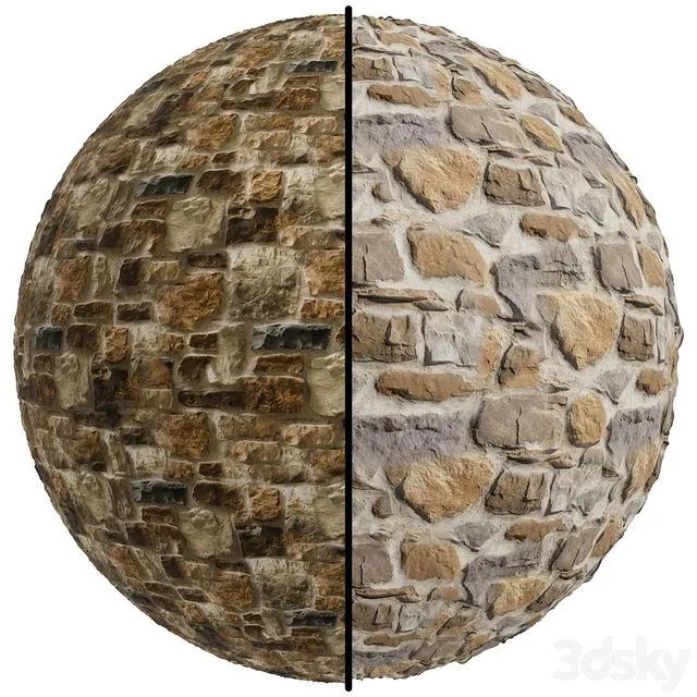 FB375 stone Facade coverings MISTO BELMONTE&ALPINO 2MAT PBR Seamless 3D Model