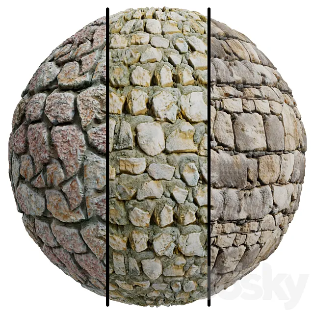 FB451 Natural Stone Wall Cladding Urban Stone Inc | 3MAT | 4K | seamless | PBR 3D Model