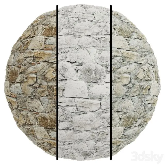 FB760 Natural Stone Wall Sample 3D Model