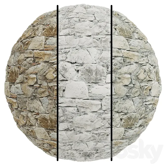 FB760 Natural Stone Wall Sample | 3MAT | 4K | seamless | PBR 3D Model