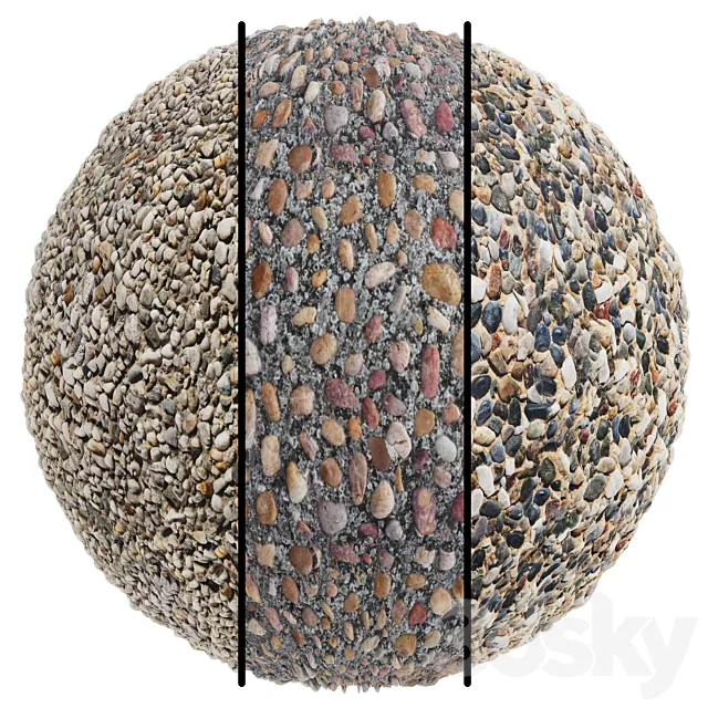 FB794 Gravel STONE | 3MAT | 4k | seamless | PBR 3D Model