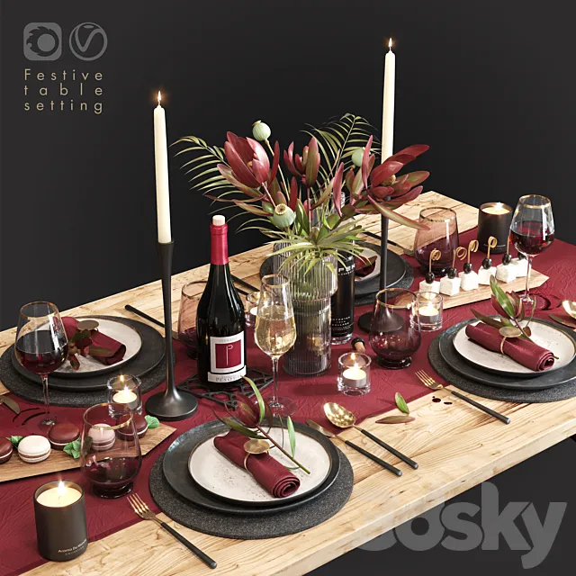 Fe s t i v e   t a b l e   s e t t i n g 3DModel