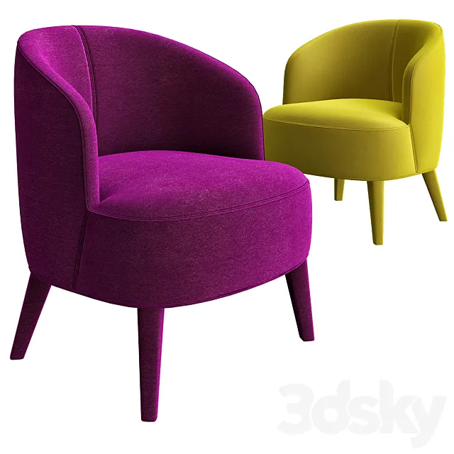 Febo armchairs antonio citterio 2 3D Model Febo armchairs antonio citterio 2 3D Model