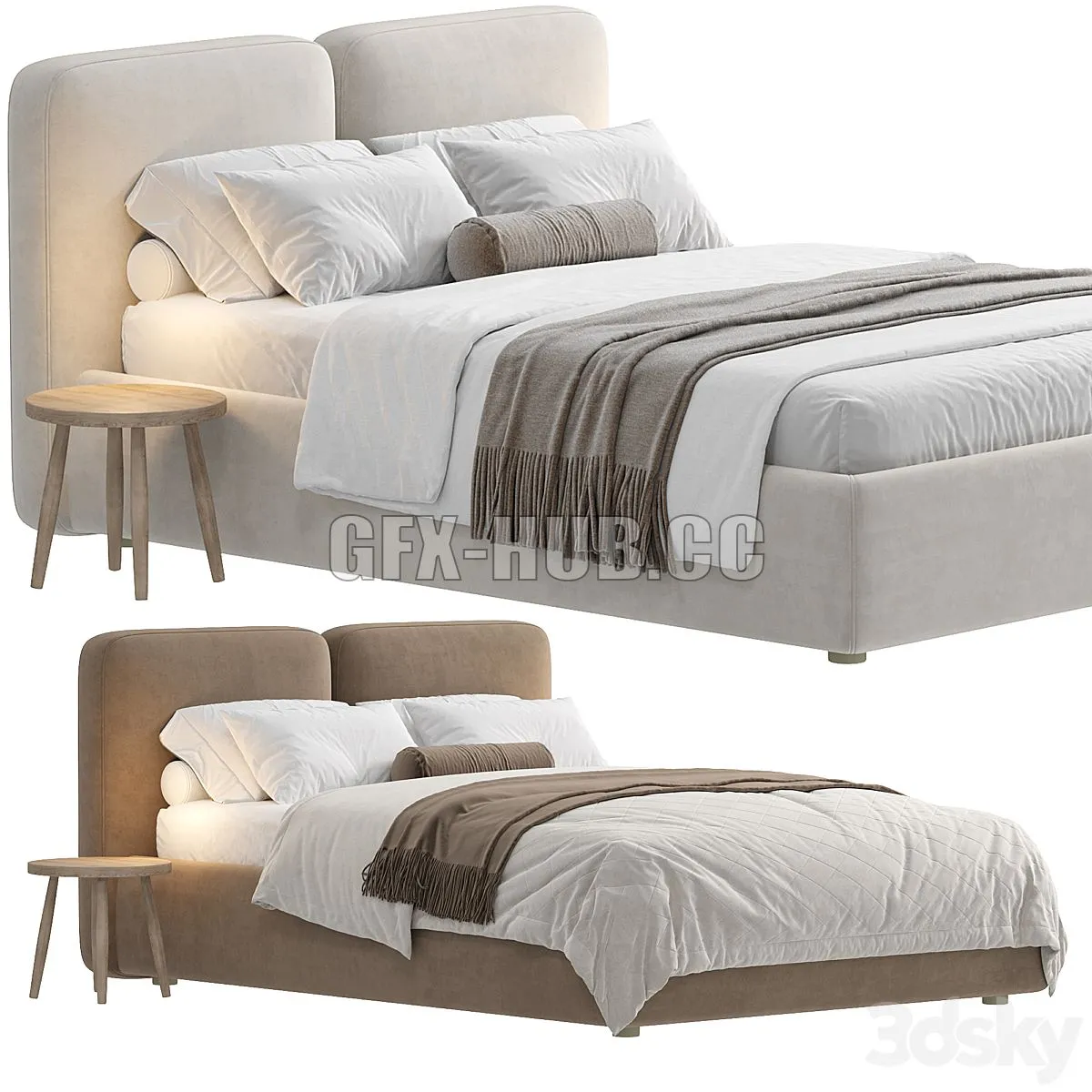 FEEL Bed By Bolzan 3D Model FEEL Bed By Bolzan 3D Model