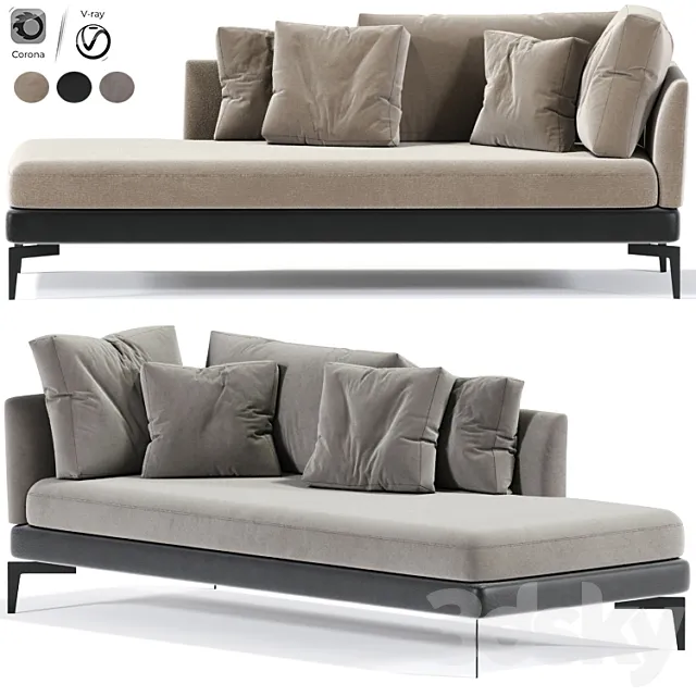 Feel Good Chaise Longue Flexform 3DModel Feel Good Chaise Longue Flexform 3DModel