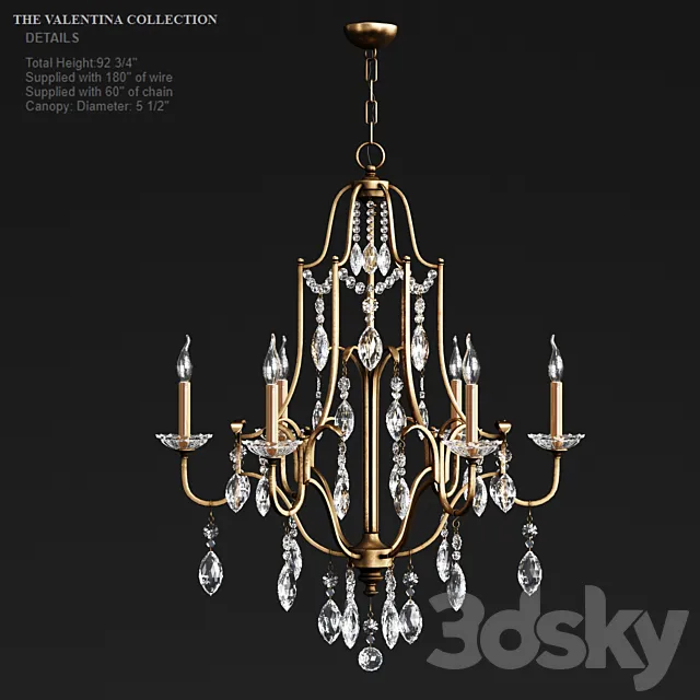 Feiss VALENTINA 6 – LIGHT SINGLE TIER CHANDELIER 3D Model