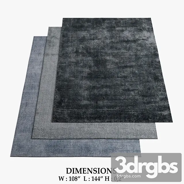 Felt Carpet Moderm Set 3 3D Model Download