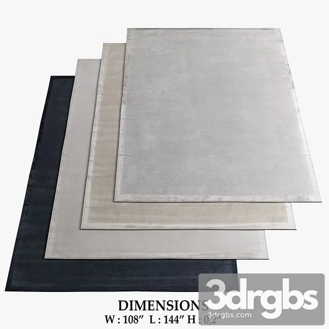 Felt Carpet Moderm Set 3D Model Download