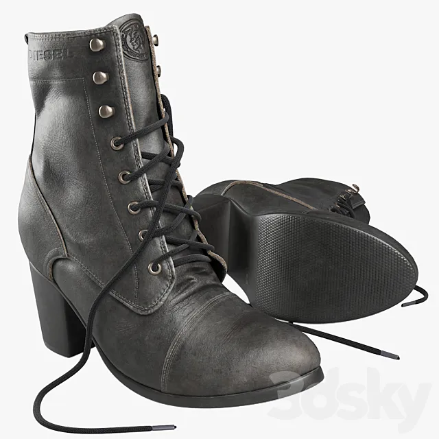 Female boots Diesel 3D Model